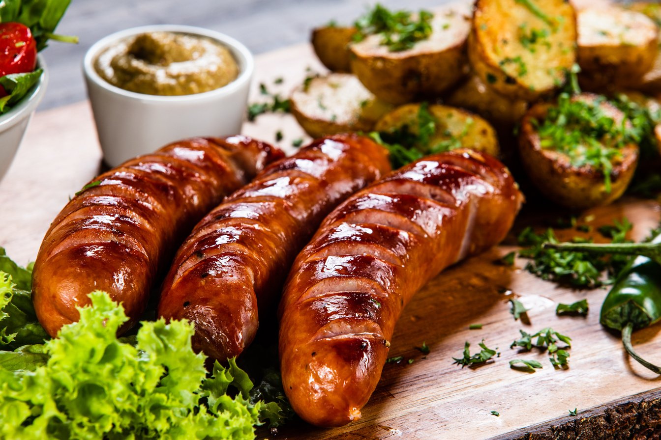 Grilled sausages