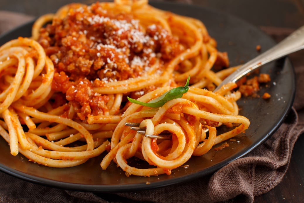 Spaghetti pasta with bolognese sauce