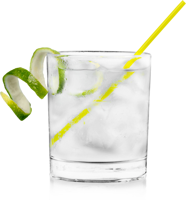 Cocktails on White: Gin and Tonic.